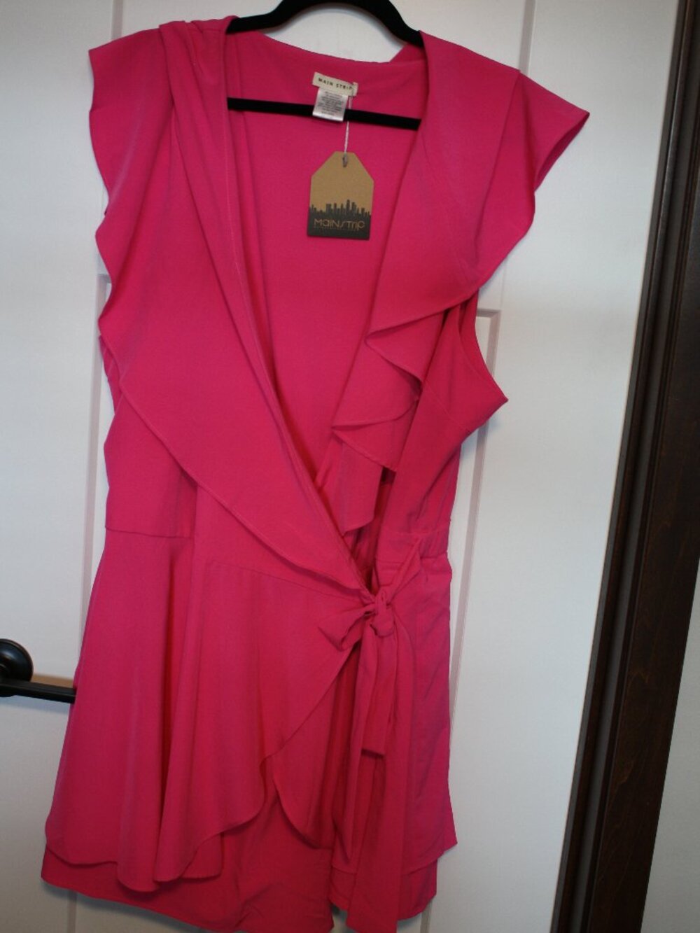 Main Strip, Bright Pink, wrap style tunic, NWT